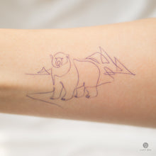 Load image into Gallery viewer, Modern and Minimal Polar Bear Minimalist Tattoo Sticker. Ultra realistic and artistic tattoo designs created by tattoo artist Mane Ink, Our tattoo sticker is safe for all skin types, waterproof, and last 3-7 days, Check out our Temporary Tattoo Sticker on LAZY DUO.com. Free International shipping over $35