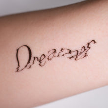 Load image into Gallery viewer, Cyber Style, Neo Type Font Lettering & Y2K Dreamer Tattoo Sticker Fashion Accessories. Ultra realistic and artistic tattoo designs created by tattoo artist Mane Ink, Our tattoo sticker is safe for all skin types, waterproof, and last 3-7 days, Check out our Temporary Tattoo Sticker on LAZY DUO.com. Free International shipping