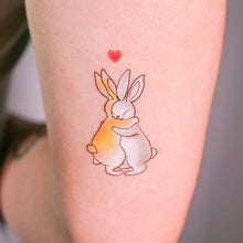 Load image into Gallery viewer, Loving Bunny Buddy Tattoos (Color)