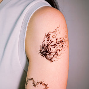 Butterfly On Fire Tattoo (Black)