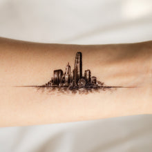 Load image into Gallery viewer, Hong Kong Tram and City Skyline Tattoo (Black)