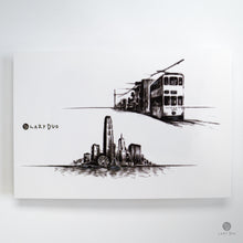 Load image into Gallery viewer, Hong Kong Tram and City Skyline Tattoo (Black)