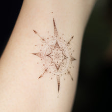 Load image into Gallery viewer, Alchemical Cross and Star Tattoos (Black & grey)