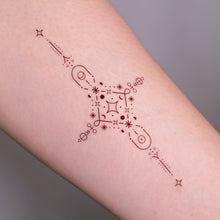 Load image into Gallery viewer, Alchemical Cross and Star Tattoos (Black & grey)