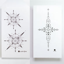 Load image into Gallery viewer, Alchemical Cross and Star Tattoos (Black & grey)