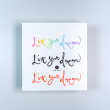 Load image into Gallery viewer, Live your dream - Rainbow color Calligraphy Lettering Tattoo Sticker (Rainbow, Red, Black)
