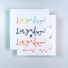 Load image into Gallery viewer, Live your dream - Rainbow color Calligraphy Lettering Tattoo Sticker (Rainbow, Red, Black)