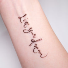 Load image into Gallery viewer, Live your dream - Rainbow color Calligraphy Lettering Tattoo Sticker (Rainbow, Red, Black)