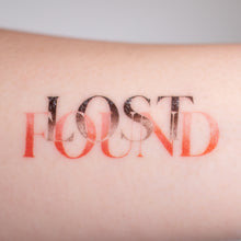 Load image into Gallery viewer, Lost & Found - Calligraphy Lettering Tattoo Sticker