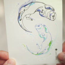 Load and play video in Gallery viewer, Sea Otter Tattoo Otter Art Otter Sticker Otter Illustration Otter Temporary Tattoo Minimal One line Drawing Cute Animal Tattoo Fake Tattoos