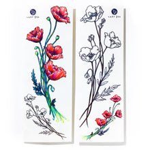Load image into Gallery viewer, Large Red Poppy Flower Tattoo|LAZY DUO TEMPORARY TATTOO STICKER SHOP HK Tattoo Design Store HK HONG KONG Rib Tattoo 紋身貼紙 香港紋身認領圖 文青 美式花紋身tattoohk hongkongtattoo 小圖刺青 fine-line tattoo 簡約刺青 minitattoo linetattoo tattooartist 香港刺青 MANE INK