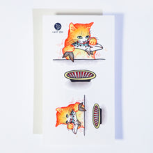 Load image into Gallery viewer, Life of Cat Feeding Tattoo Ideas Golden Kitten Tattoo Meow Naughty Cat Neko Tattoos HK Temporary Tattoo Sticker Water Color Tattoo LAZY DUO Tattoo Shop Hong Kong HK 愛玩百厭貓紋身黃貓浪浪喵寵物刺青 浪浪香港紋身貼紙刺青紋身師設計印刷訂做客製 Custom Temporary Tattoo Event Printing Tattooist artist HK tattoo shop MANE INK Tattooer Tattoo Artist Taiwan fine line ornament tattoo 台灣製 刺青師紋身師