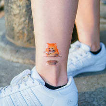 Load image into Gallery viewer, Cat Loves Fish Tattoo - LAZY DUO TATTOO