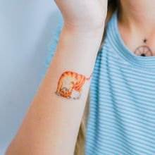 Load image into Gallery viewer, Life of Cat Playtime Tattoo Ideas Golden Kitten Tattoo Meow Naughty Cat Neko Tattoos HK Temporary Tattoo Sticker Water Color Tattoo LAZY DUO Tattoo Shop Hong Kong HK 愛玩百厭貓紋身黃貓浪浪喵寵物刺青 浪浪香港紋身貼紙刺青紋身師設計印刷訂做客製 Custom Temporary Tattoo Event Printing Tattooist artist HK tattoo shop MANE INK Tattooer Tattoo Artist Taiwan fine line ornament tattoo 台灣製 刺青師紋身師