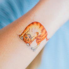 Load image into Gallery viewer, Life of Cat Playtime Tattoo Ideas Golden Kitten Tattoo Meow Naughty Cat Neko Tattoos HK Temporary Tattoo Sticker Water Color Tattoo LAZY DUO Tattoo Shop Hong Kong HK 愛玩百厭貓紋身黃貓浪浪喵寵物刺青 浪浪香港紋身貼紙刺青紋身師設計印刷訂做客製 Custom Temporary Tattoo Event Printing Tattooist artist HK tattoo shop MANE INK Tattooer Tattoo Artist Taiwan fine line ornament tattoo 台灣製 刺青師紋身師