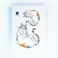 Load image into Gallery viewer, Sleepy Calico Cat Loves Belly Rubbing Tattoo Ideas Neko Golden Kitten Tattoo Meow Cat Neko Tattoos HK Temporary Tattoo Sticker Water Color Tattoo LAZY DUO Tattoo Shop Hong Kong HK 三色貓摸肚肚紋身貓女浪浪喵寵物刺青 浪浪香港紋身貼紙刺青紋身師設計印刷訂做客製 Custom Temporary Tattoo Event Printing Tattooist artist HK tattoo shop MANE INK Tattooer Tattoo Artist Taiwan fine line ornament tattoo 台灣製 刺青師紋身師