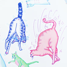 Load image into Gallery viewer, Dancing Cats Party Playful Disco Cat Playtime Doodle Tattoo Stickers Comic Style Fun ManE Ink HK Tattooist LAZY DUO 美漫風格粉彩貓戰士紋身浪浪不哭喵咪寵物刺青香港紋身貼紙Kitten Tattoo Ideas Neko Tattoo Meow Animal Pet Tattoos HK Temporary Tattoo Sticker Water Color Tattoo LAZY DUO Tattoo Shop Hong Kong HK 紋身師設計印刷訂做客製 Custom Temporary Tattoo Event Printing Tattooist artist HK tattoo shop MANE INK Tattooer Tattoo Artist Taiwan fine line ornament tattoo 台灣製 刺青師紋身師