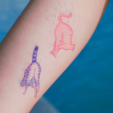 Load image into Gallery viewer, Playful Disco Cat Tattoo - LAZY DUO TATTOO Dancing Cats Party Playful Disco Cat Playtime Doodle Tattoo Stickers Comic Style Fun ManE Ink HK Tattooist LAZY DUO 美漫風格粉彩貓戰士紋身浪浪不哭喵咪寵物刺青香港紋身貼紙Kitten Tattoo Ideas Neko Tattoo Meow Animal Pet Tattoos HK Temporary Tattoo Sticker Water Color Tattoo LAZY DUO Tattoo Shop Hong Kong HK 紋身師設計印刷訂做客製 Custom Temporary Tattoo Event Printing Tattooist artist HK tattoo shop MANE INK Tattooer Tattoo Artist Taiwan fine line ornament tattoo 台灣製 刺青師紋身師