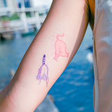 Load image into Gallery viewer, Dancing Cats Party Playful Disco Cat Playtime Doodle Tattoo Stickers Comic Style Fun ManE Ink HK Tattooist LAZY DUO 美漫風格粉彩貓戰士紋身浪浪不哭喵咪寵物刺青香港紋身貼紙Kitten Tattoo Ideas Neko Tattoo Meow Animal Pet Tattoos HK Temporary Tattoo Sticker Water Color Tattoo LAZY DUO Tattoo Shop Hong Kong HK 紋身師設計印刷訂做客製 Custom Temporary Tattoo Event Printing Tattooist artist HK tattoo shop MANE INK Tattooer Tattoo Artist Taiwan fine line ornament tattoo 台灣製 刺青師紋身師