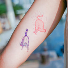 Load image into Gallery viewer, Dancing Cats Party Playful Disco Cat Playtime Doodle Tattoo Stickers Comic Style Fun ManE Ink HK Tattooist LAZY DUO 美漫風格粉彩貓戰士紋身浪浪不哭喵咪寵物刺青香港紋身貼紙Kitten Tattoo Ideas Neko Tattoo Meow Animal Pet Tattoos HK Temporary Tattoo Sticker Water Color Tattoo LAZY DUO Tattoo Shop Hong Kong HK 紋身師設計印刷訂做客製 Custom Temporary Tattoo Event Printing Tattooist artist HK tattoo shop MANE INK Tattooer Tattoo Artist Taiwan fine line ornament tattoo 台灣製 刺青師紋身師