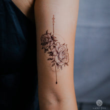 Load image into Gallery viewer, Alchemist Rose Tattoo|LAZY DUO TEMPORARY TATTOO STICKER Design Store HK HONG KONG 紋身貼紙 香港紋身認領圖 文青 美式花紋身tattoohk hongkongtattoo 小圖刺青 fine-line tattoo 簡約刺青 minitattoo linetattoo tattooartist 香港刺青 MANE INK