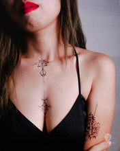 Load image into Gallery viewer, Tropical Color Ornamental Tattoo|LAZY DUO TEMPORARY TATTOO STICKER SHOP HK Tattoo Design Store HK HONG KONG Chest Tattoo 防敏紋身貼紙 香港紋身店 認領圖 文青簡約美式紋身刺青師 tattoohk hongkongtattoo 小圖刺青 fine-line tattoo minimal tattoo linetattoo tattooartist 香港女紋身師 MANE INK