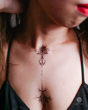 Load image into Gallery viewer, Tropical Color Ornamental Tattoo|LAZY DUO TEMPORARY TATTOO STICKER SHOP HK Tattoo Design Store HK HONG KONG Chest Tattoo 防敏紋身貼紙 香港紋身店 認領圖 文青簡約美式紋身刺青師 tattoohk hongkongtattoo 小圖刺青 fine-line tattoo minimal tattoo linetattoo tattooartist 香港女紋身師 MANE INK