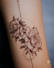 Load image into Gallery viewer, Alchemist Rose Tattoo|LAZY DUO TEMPORARY TATTOO STICKER Design Store HK HONG KONG 紋身貼紙 香港紋身認領圖 文青 美式花紋身tattoohk hongkongtattoo 小圖刺青 fine-line tattoo 簡約刺青 minitattoo linetattoo tattooartist 香港刺青 MANE INK