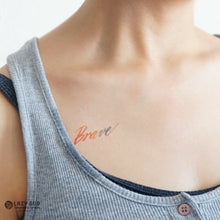 Load image into Gallery viewer, Watercolor Lettering Tattoo・Brave - LAZY DUO TATTOO