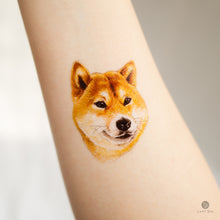 Load image into Gallery viewer, Shiba Inu lover tattoo, Dog mom temporary tattoo, Dog owner sticker, Adorable Shiba Inu tattoos, Pet-themed temporary tattoos, Shiba Inu silhouette tattoo, Pet lover sticker, Temporary pet tattoos, Shiba Inu paw print tattoo, Dog-themed sticker set, Shiba Inu temporary tattoo, Cute Shiba Inu stickers, Dog-themed temporary tattoos, Temporary dog stickers, Temporary dog paw print tattoos, Shiba Inu breed tattoo, Cute pet stickers, Dog-themed party favors, Trendy dog tattoos, Pet-themed gift ideas,