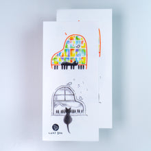 Load image into Gallery viewer, Black Cat Napping on A Piano Safe, waterproof, and fashionable. Cute Matching Tattoo ideas, Black Cat Lucky Cat Body Art, Blessing Tattoo Ideas, Fun Animal Fashion Accessories, Pet Toy, Doodle Cat Tattoos, Piano Tattoos, Fairy Tale Accessories.
