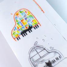 Load image into Gallery viewer, Black Cat Napping on A Piano Safe, waterproof, and fashionable. Cute Matching Tattoo ideas, Black Cat Lucky Cat Body Art, Blessing Tattoo Ideas, Fun Animal Fashion Accessories, Pet Toy, Doodle Cat Tattoos, Piano Tattoos, Fairy Tale Accessories.