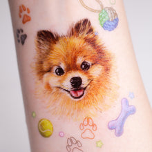 Load image into Gallery viewer,  waterproof, and fashionable. Pom Dog Temporary Tattoo Sticker, Wiener-Dog family, Dachshund Dog Lover, Fun Pet Toy Puppy Fashion Accessories, Dog Beauty Pet Fashion, Realistic Micro Dog Tattoo, Dog Accessories Dog Puppy
