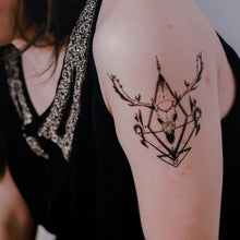 Load image into Gallery viewer, Gothic Deer Skull Tattoo - LAZY DUO TATTOO