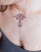 Load image into Gallery viewer, Tropical Color Ornamental Tattoo|LAZY DUO TEMPORARY TATTOO STICKER SHOP HK Tattoo Design Store HK HONG KONG Chest Tattoo 防敏紋身貼紙 香港紋身店 認領圖 文青簡約美式紋身刺青師 tattoohk hongkongtattoo 小圖刺青 fine-line tattoo minimal tattoo linetattoo tattooartist 香港女紋身師 MANE INK