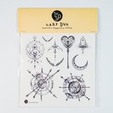 Load image into Gallery viewer, LAZY DUO Temporary Tattoo Sticker HK水彩刺青紋身貼紙設計少量印刷訂做客製HK Professional Printing Shop Hong Kong Customise Tattoo Custom Order Small Amount 自訂客製少量印刷大量批發特快專業優質彩色金屬色廣告宣傳禮品 Gift Promotion Advertising Event 安全防水防敏無痛紋身師紋身店 High Quality Tattoo Service Safe Non-Toxic Ink Long Lasting Waterproof Look Real Realistic Artistic 微刺青店