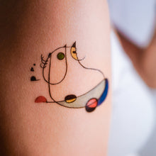 Load image into Gallery viewer, Surrealism Abstract Magic Surreal Capybara Tattoos Sticker in Joan Miro Style by LAZY DUO. Realistic, long lasting and non-toxic temporary tattoo HK 香港原創紋身貼紙品牌 安全無毒 防水防敏 持久像真 抽象藝術風水豚刺青紋身貼紙香港 Magic Surreal Capybara Abstract Color Tattoo Surrealism|LAZY DUO TATTOO SHOP HK