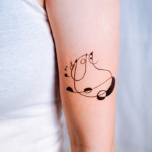 Load image into Gallery viewer, Surrealism Abstract Magic Surreal Capybara Tattoos Sticker in Joan Miro Style by LAZY DUO. Realistic, long lasting and non-toxic temporary tattoo HK 香港原創紋身貼紙品牌 安全無毒 防水防敏 持久像真 抽象藝術風水豚刺青紋身貼紙香港 Magic Surreal Capybara Abstract Color Tattoo Surrealism|LAZY DUO TATTOO SHOP HK