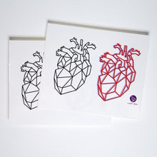 Load image into Gallery viewer, Minimalism Geometric Heart Temporary Tattoo Sticker by LAZY DUO HK. Realistic, long lasting and non-toxic 香港原創紋身貼紙品牌 安全無毒 防水防敏 持久像真 立體幾何心臟刺青紋身貼紙香港 Red Geometric Heart | LAZY DUO TATTOO HK