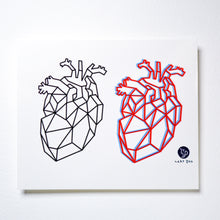 Load image into Gallery viewer, 立體幾何心臟刺青紋身貼紙香港 Red Geometric Heart | LAZY DUO TATTOO HK Minimalism Geometric Heart Temporary Tattoo Sticker by LAZY DUO HK. Realistic, long lasting and non-toxic 香港原創紋身貼紙品牌 安全無毒 防水防敏 持久像真