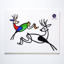 Load image into Gallery viewer, 抽象藝術-馴鹿刺青紋身貼紙香港 Magic Surreal Abstract Deer Fine Art LAZY DUO TATTOO HK Surrealism Reindeer Tattoo Abstract Magic Surreal Capybara Tattoos Sticker in Joan Miro Style by LAZY DUO. Realistic, long lasting and non-toxic temporary tattoo HK 香港原創紋身貼紙品牌 安全無毒 防水防敏 持久像真