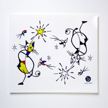 Load image into Gallery viewer, Abstract Cat Tattoos Color Temporary Tattoo Stickers Joan Miro Inspired Magic Surreal Surrealism HK Hong Kong Tattoo Artist LAZY DUO Mane Ink 香港紋身刺青