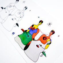 Load image into Gallery viewer, 香港原創紋身貼紙品牌 安全無毒 防水防敏 持久像真 抽象藝術-芙烈達·卡蘿刺青紋身貼紙香港 Frida Smoking a Cigarette Magic Surreal Abstract The Two Frida Kahlo Fine Art LAZY DUO TATTOO HK Surrealism Abstract Magic Surreal Fridas Tattoos Sticker in Joan Miro Style by LAZY DUO. Realistic, long lasting and non-toxic temporary tattoo HK