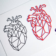 Load image into Gallery viewer, 立體幾何心臟刺青紋身貼紙香港 Red Geometric Heart | LAZY DUO TATTOO HK Minimalism Geometric Heart Temporary Tattoo Sticker by LAZY DUO HK. Realistic, long lasting and non-toxic 香港原創紋身貼紙品牌 安全無毒 防水防敏 持久像真