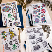Load image into Gallery viewer, 經典懷舊香港情懷紋身貼紙復古Old Hong Kong Vintage Tattoos LAZY DUO Temporary Tattoo Shop HK Hong Kong Mane.ink 香港刺青紋身貼紙設計印刷訂做客製 stom Temporary Tattoo Event Printing Tattooist artist HK tattoo shop MANE 動物刺青 彩色紋身 香港女紋身師刺青師 認領圖日系小清新韓國刺青
