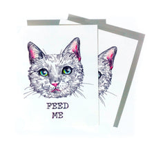 Load image into Gallery viewer, White Cat FEED ME + Pit Bull Tattoos - LAZY DUO TATTOO