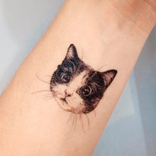 Load image into Gallery viewer, Cat Tattoo Paw Tattoo Kitten Tattoo Pet Tattoo Animal Tattoo Meow Tattoo Watercolor Tattoo Sticker Tatouage Temporary Tattoo HK Hong Kong Vintage Classic 復古美式經典水彩燕子刺青紋身 LAZY DUO Tattoo Sticker 香港紋身貼紙 刺青圖案 紋身師 印刷訂做客製 Custom Temporary Tattoo artist HK tattoo shop Hong Kong