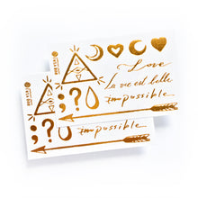 Load image into Gallery viewer, Lettering &amp; Boho White Gold Metallic Tattoo Set - LAZY DUO TATTOO
