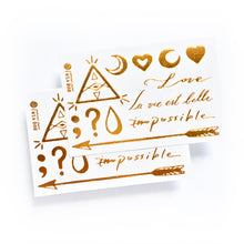 Load image into Gallery viewer, Lettering & Boho White Gold Metallic Tattoo Set - LAZY DUO TATTOO