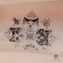 Load image into Gallery viewer, Cute Cat Tattoos Temporary Tattoo Sticker Fake Tatts LAZY DUO Tattoo Shop Premium Tattoo Sticker 2023